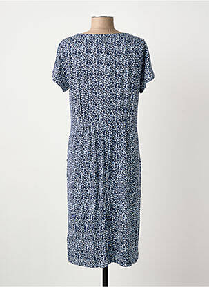 Robe mi-longue imprimé fantaisie manches courtes bleu WHITE STUFF femme
