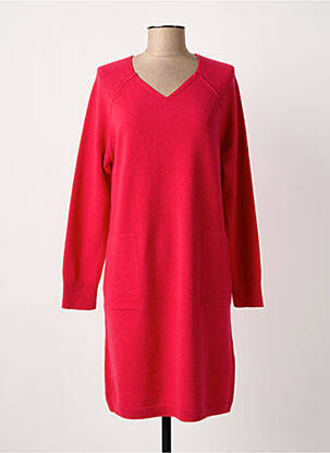 Robe pull col v manches longues rose OUI femme