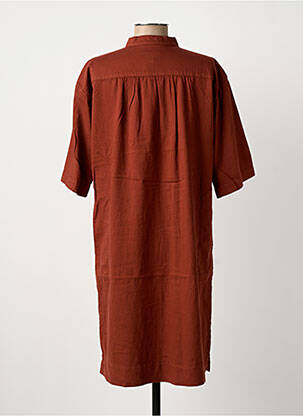 Robe mi-longue manches courtes manches courtes marron HARTFORD femme