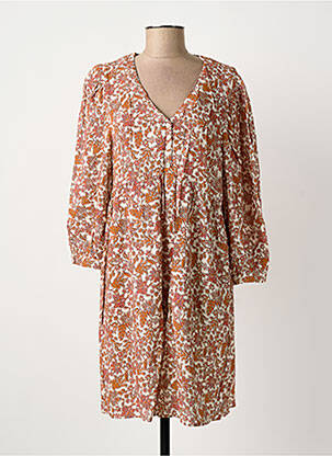 Robe courte manches 3/4 manches 3/4 orange C'EST BEAU LA VIE femme