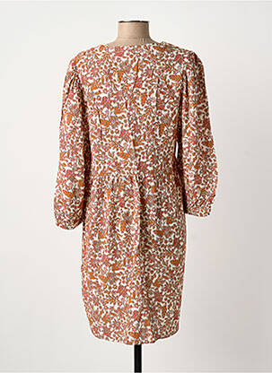 Robe courte manches 3/4 manches 3/4 orange C'EST BEAU LA VIE femme