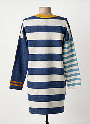 Robe pull tissage chiné manches longues bleu WHITE STUFF femme