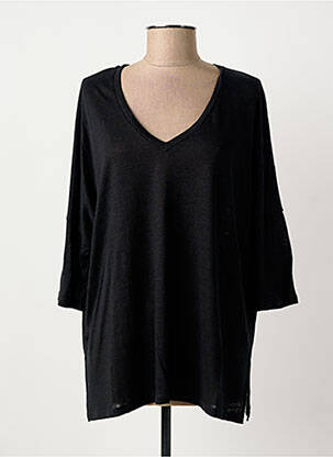 T-shirt manches mi-longues manches courtes noir NOTSHY femme