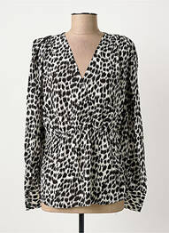 Blouse poignets boutonnés avec fente manches longues noir BERENICE femme