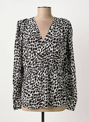 Blouse poignets boutonnés avec fente manches longues noir BERENICE femme