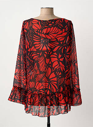 Blouse légère et transparente manches longues rouge FRACOMINA femme