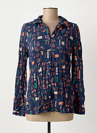 Chemisier coupe cintrée manches longues bleu NICE THINGS femme