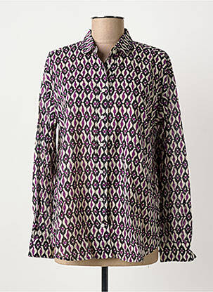 Chemisier tissage crêpe manches longues violet HARTFORD femme