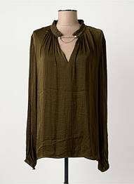 Blouse poignets boutonnés avec fente manches longues vert LIU JO femme