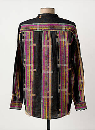 Chemisier tissage crêpe manches longues noir HARTFORD femme