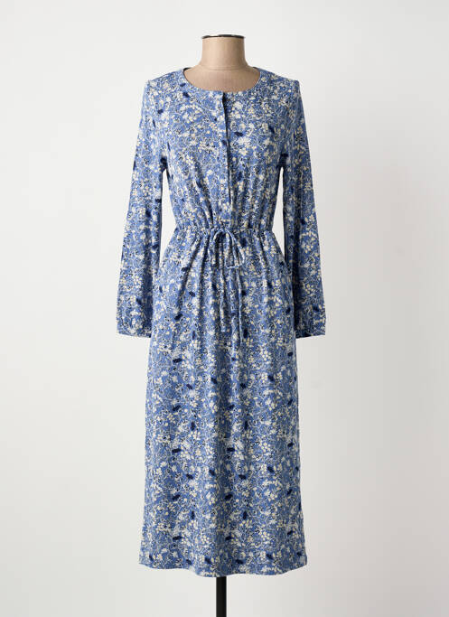 Robe mi-longue imprimé fleurs manches longues bleu WHITE STUFF femme