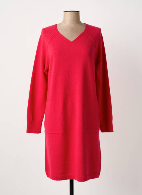 Robe pull col v manches longues rose OUI femme