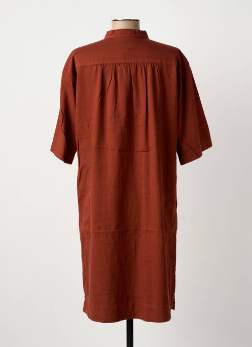 Robe mi-longue manches courtes manches courtes marron HARTFORD femme
