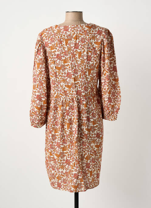 Robe courte manches 3/4 manches 3/4 orange C'EST BEAU LA VIE femme