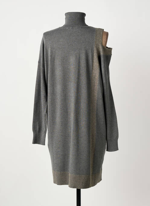 Robe pull tissage chiné manches longues gris GAUDI femme
