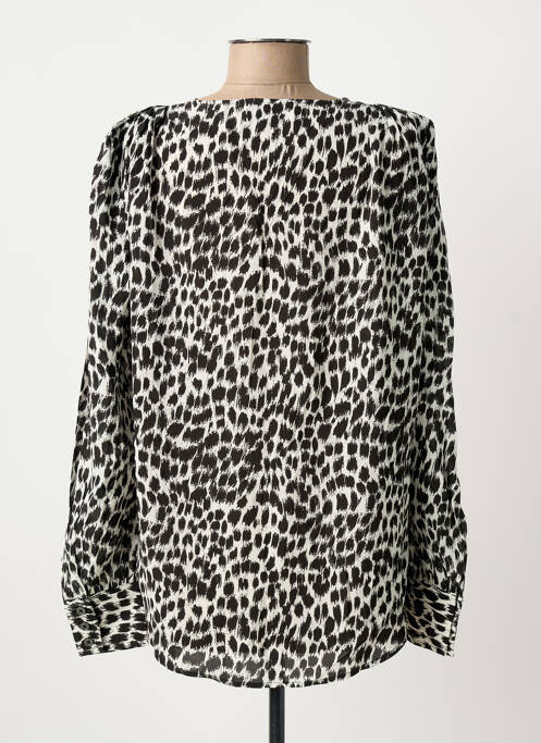 Blouse poignets boutonnés avec fente manches longues noir BERENICE femme