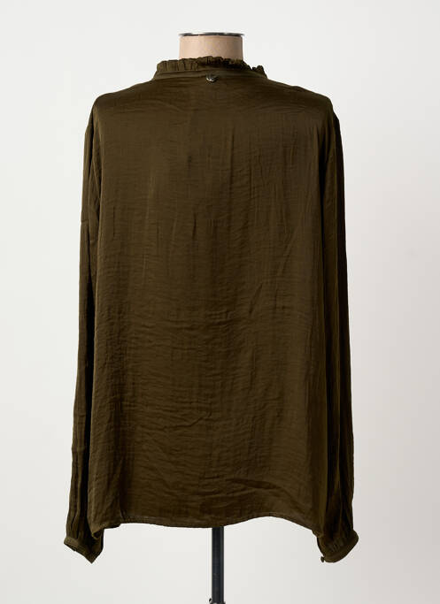 Blouse poignets boutonnés avec fente manches longues vert LIU JO femme