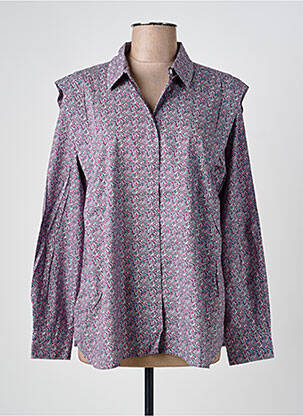 Chemisier imprimé fleurs manches longues violet HARTFORD femme
