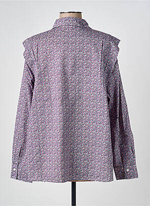 Chemisier imprimé fleurs manches longues violet HARTFORD femme