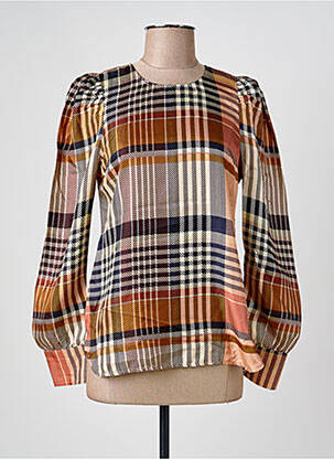 Blouse fermeture boutonnée au dos manches longues orange SECOND FEMALE femme