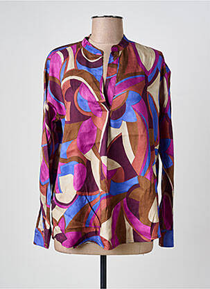 Blouse tissage popeline manches longues violet HARTFORD femme