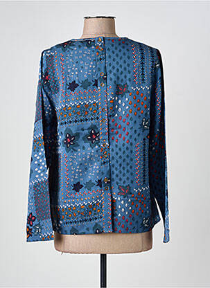 Blouse tissage popeline manches longues bleu WHITE STUFF femme