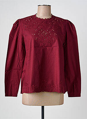 Blouse tissage popeline manches longues rouge JOLIE JOLIE PAR PETITE MENDIGOTE femme