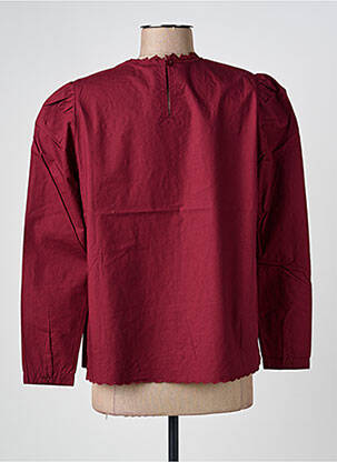Blouse tissage popeline manches longues rouge JOLIE JOLIE PAR PETITE MENDIGOTE femme