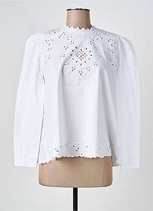 Blouse tissage popeline manches longues blanc JOLIE JOLIE PAR PETITE MENDIGOTE femme