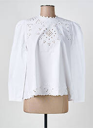 Blouse fermeture boutonnée au dos manches longues blanc JOLIE JOLIE PAR PETITE MENDIGOTE femme