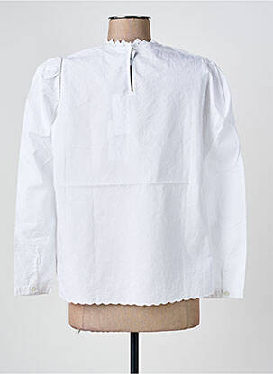 Blouse tissage popeline manches longues blanc JOLIE JOLIE PAR PETITE MENDIGOTE femme