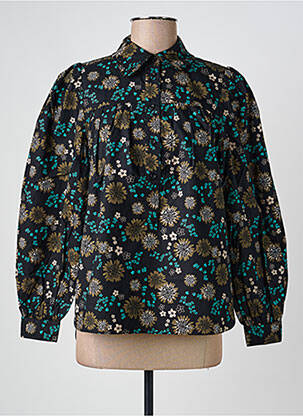 Chemisier imprimé fleurs manches longues noir SECOND FEMALE femme