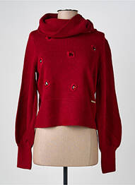 Pull col roulé coupe cintrée manches longues rouge GOA GOA femme