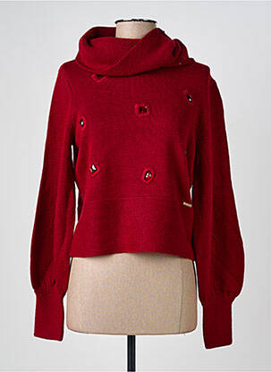 Pull col roulé stretch manches longues rouge GOA GOA femme