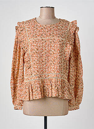 Blouse imprimé fleurs manches longues beige BERENICE femme