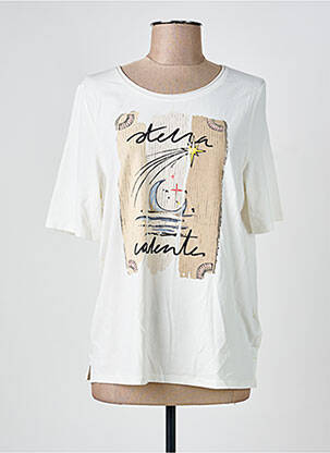 T-shirt coupe droite manches courtes beige OUI femme
