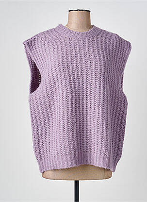 Pull coupe droite sans manche violet HARTFORD femme