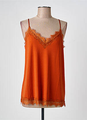Top manches bretelles ajustables fines bretelles orange OUI femme