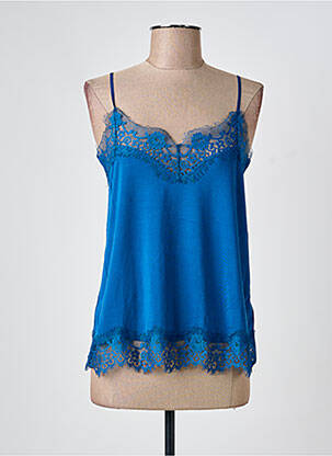 Top stretch fines bretelles bleu SAMSOE & SAMSOE femme