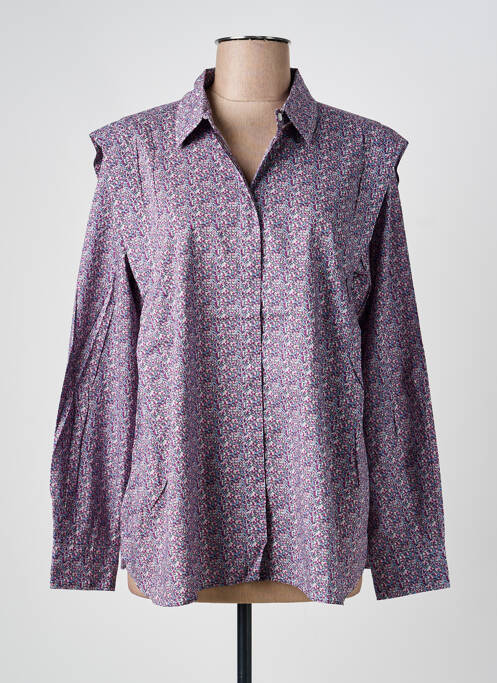 Chemisier imprimé fleurs manches longues violet HARTFORD femme