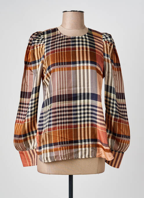 Blouse fermeture boutonnée au dos manches longues orange SECOND FEMALE femme