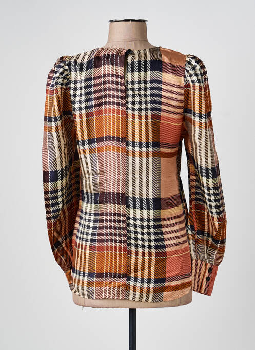 Blouse fermeture boutonnée au dos manches longues orange SECOND FEMALE femme