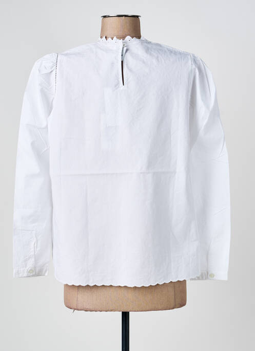 Blouse fermeture boutonnée au dos manches longues blanc JOLIE JOLIE PAR PETITE MENDIGOTE femme