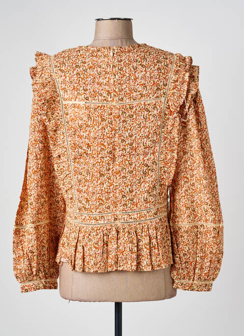 Blouse imprimé fleurs manches longues beige BERENICE femme