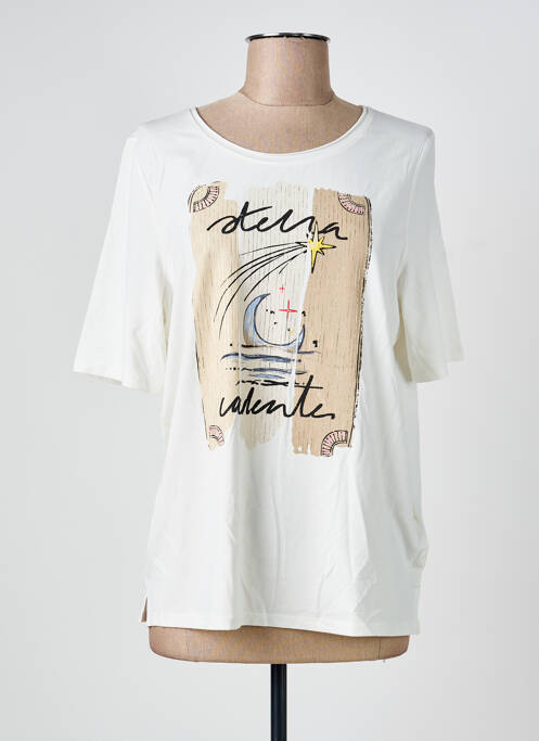 T-shirt coupe droite manches courtes beige OUI femme