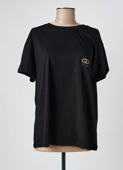 T-shirt coupe droite manches courtes noir LIU JO femme