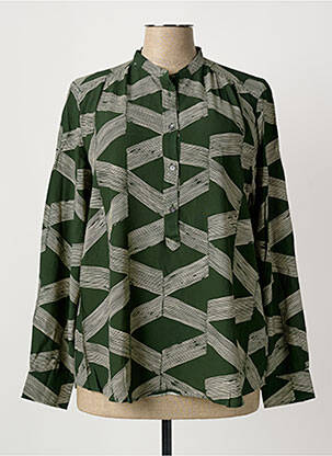 Blouse imprimé fantaisie manches longues vert HARTFORD femme