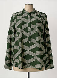 Blouse imprimé fantaisie manches longues vert HARTFORD femme
