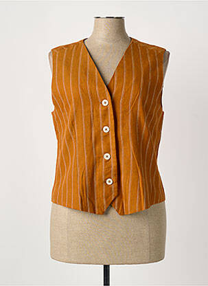 Gilet sans manche imprimé rayures orange NICE THINGS femme