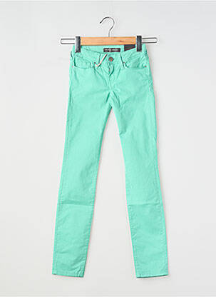 Pantalon slim tissage popeline taille ajustable vert TEDDY SMITH fille